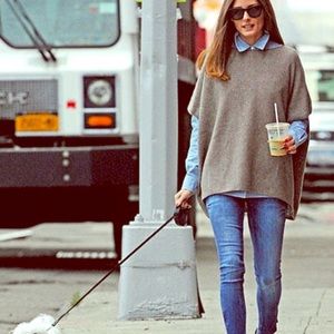 Vince Ribbed Poncho Sweater M/L